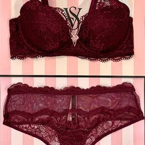 Victoria's Secret Love Cloud Plunge Bra & Very Sexy Cheeky Set 36C/M NWT